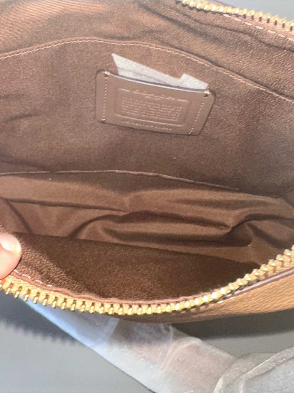 Coach Pebbled Leather Crossbody in Cognac Brown - Picture 5 of 6